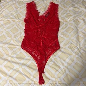 Red Lace Bodysuit